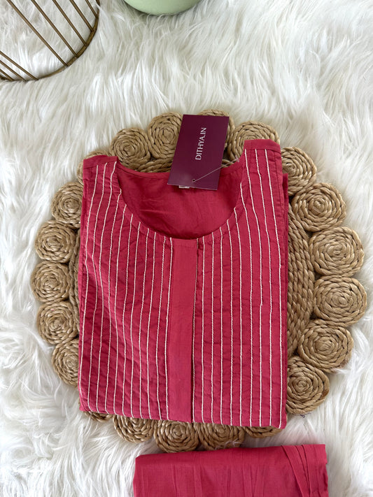 K296 - Cotton embroidered Kurti with pants