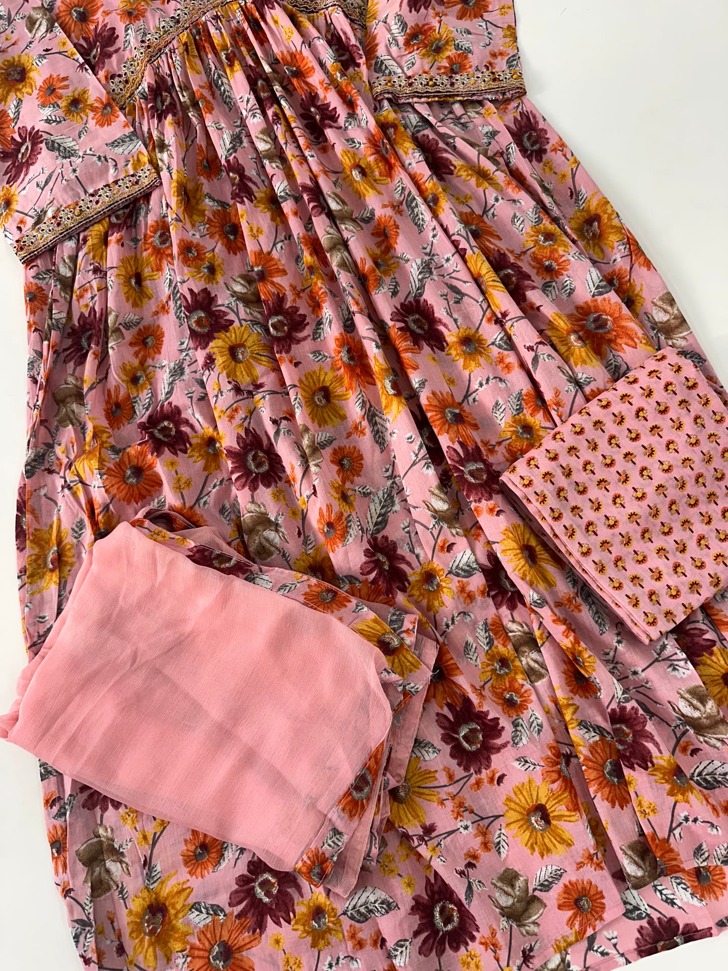 D165 - Chinnon Alia cut Anarkali with pants and dupatta