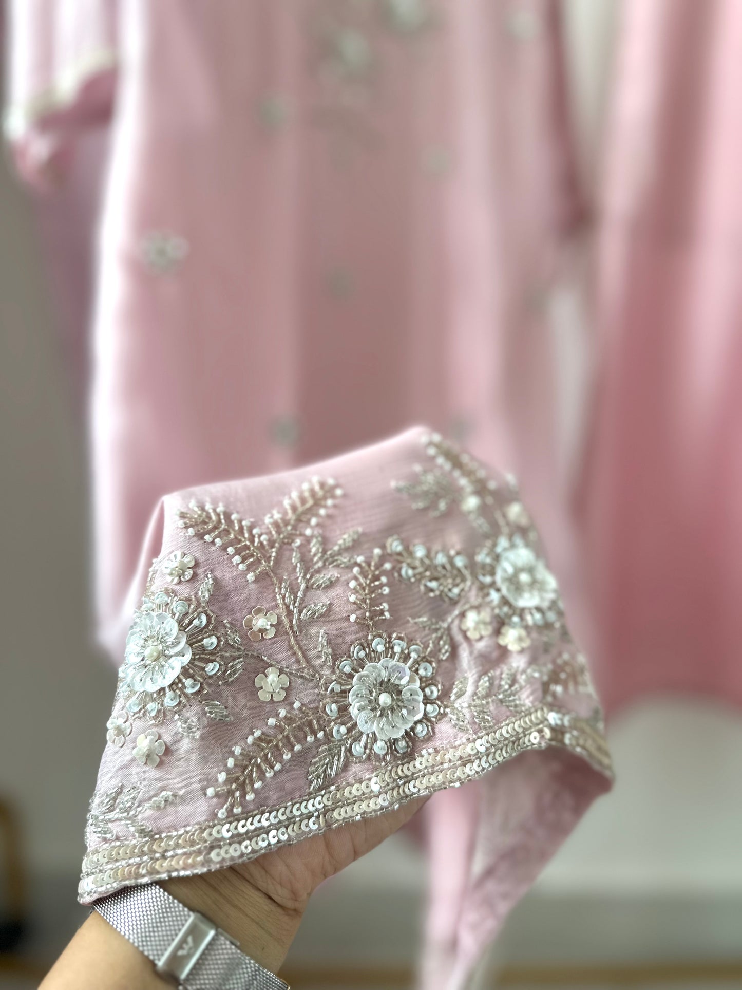 K346 - Chinnon handwork Kurti with palazzo and dupatta