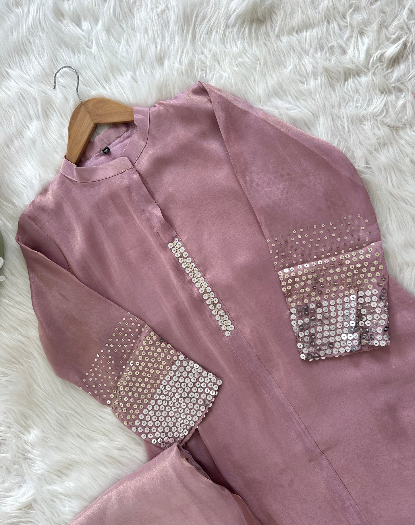 K133 - Tissue silk handwork coord set in 2 colours