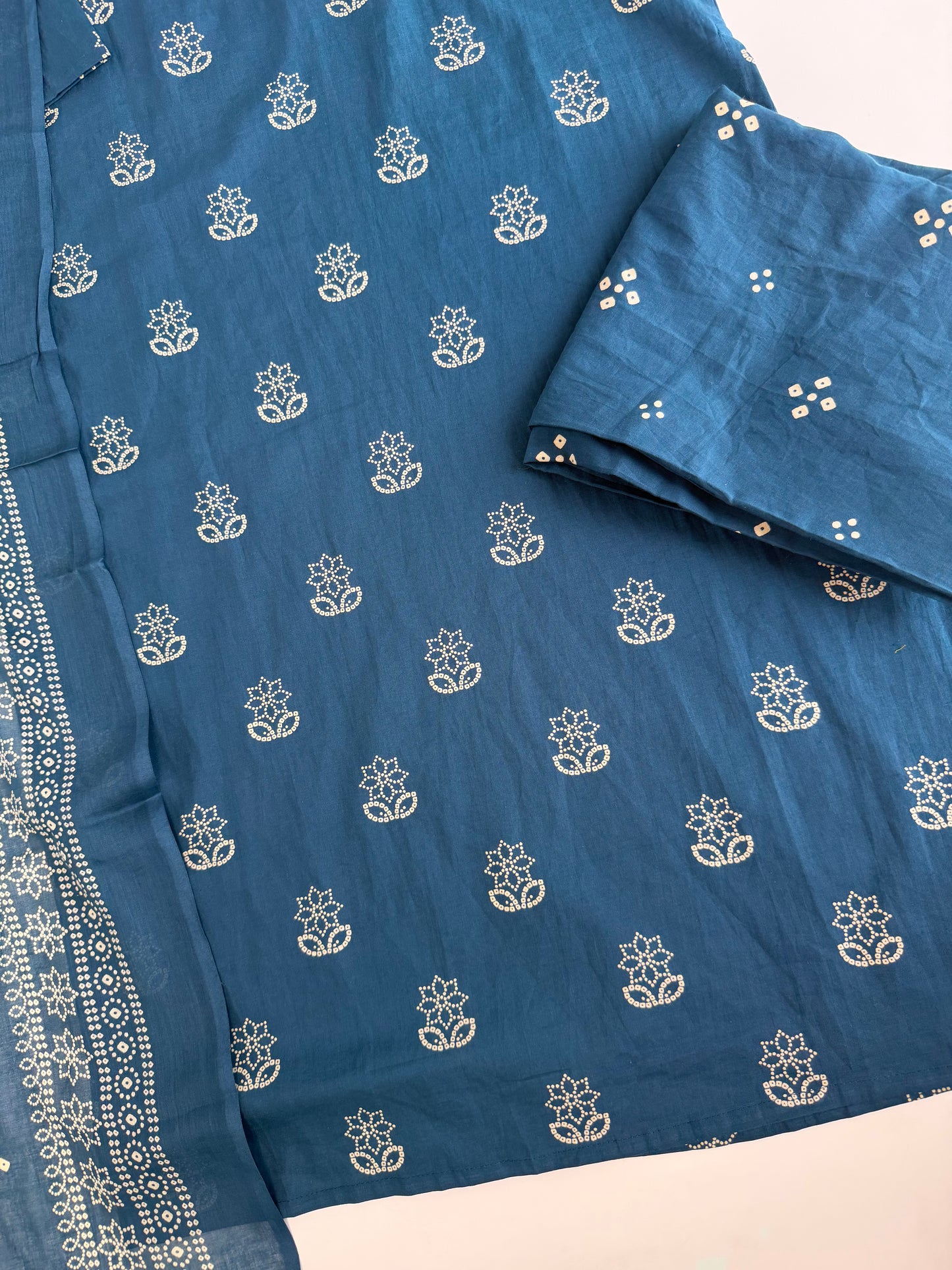 K548 - Mul cotton Straight Kurti with pants and dupatta