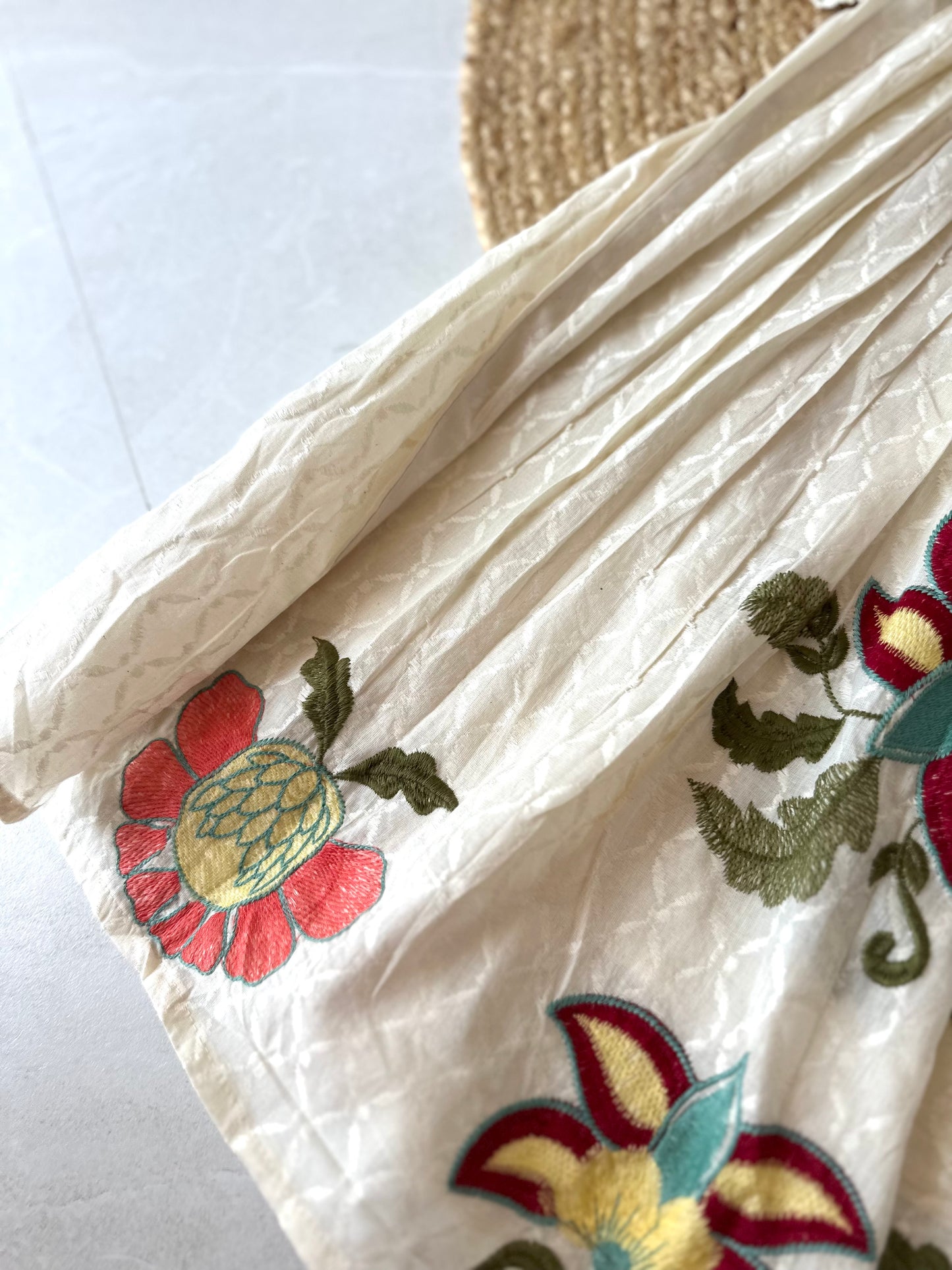 K327 - Cotton hand embroidery Dress in 4 styles