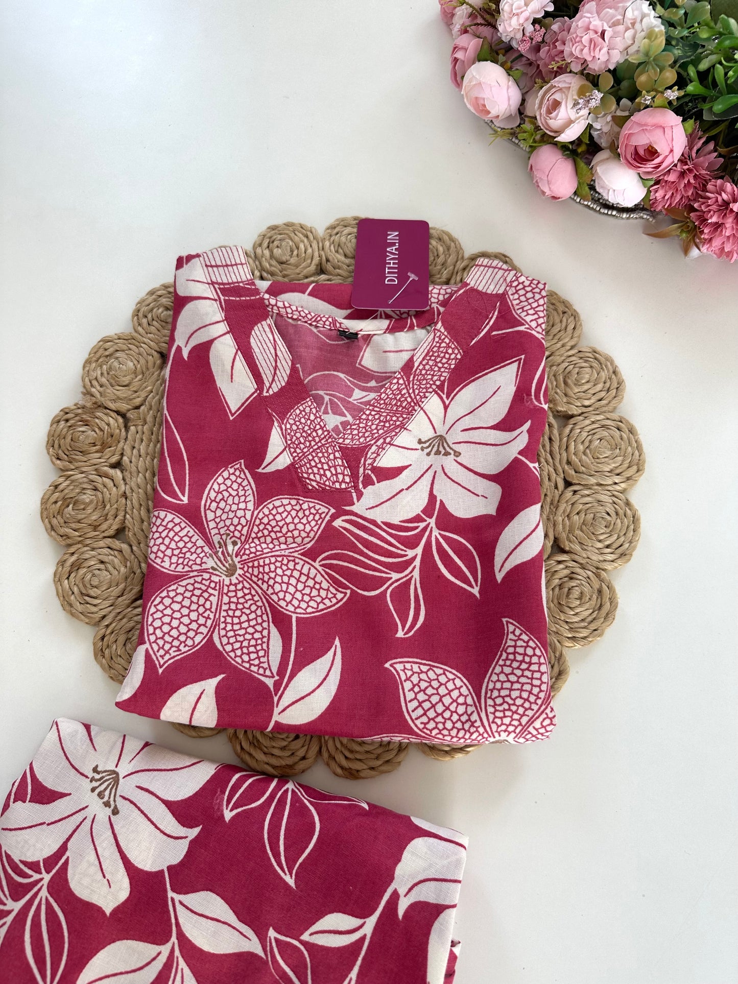 K308 - Cotton floral coord sets in 4 colours