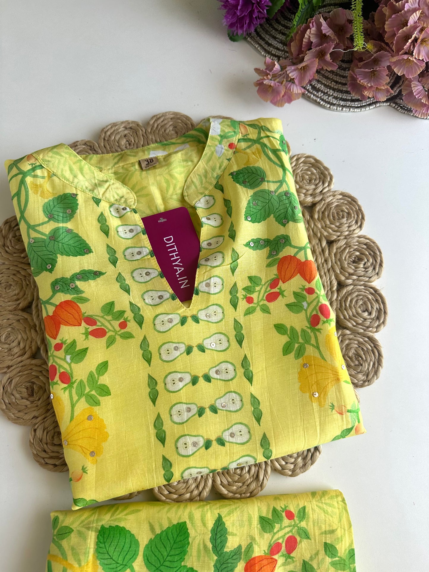 K084 - Pure muslin printed coord set