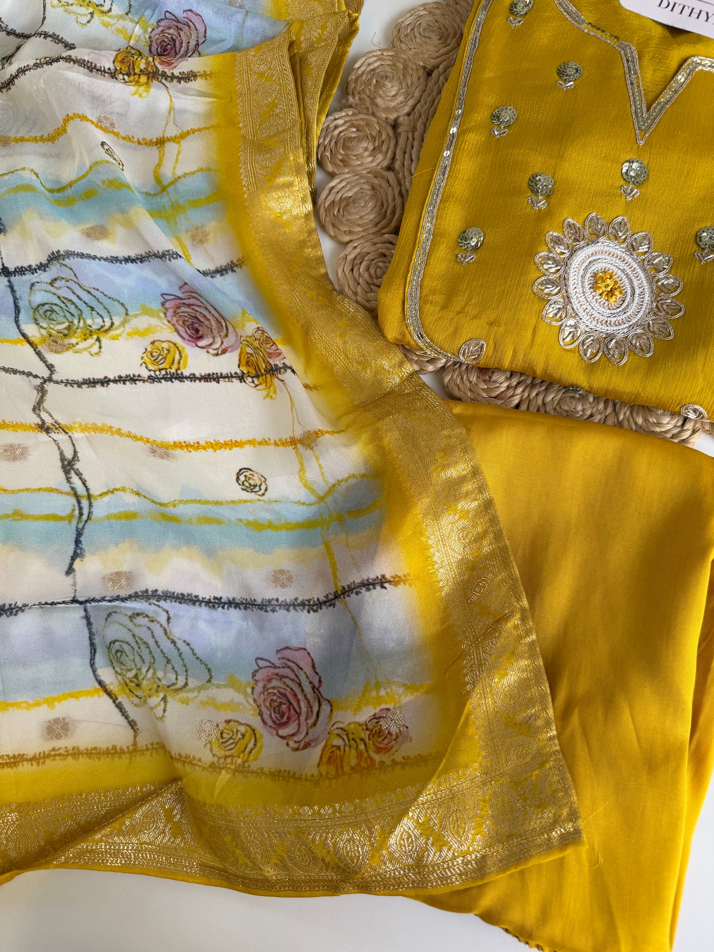 K556 - Chinnon handwork Anarkali with pants and dupatta