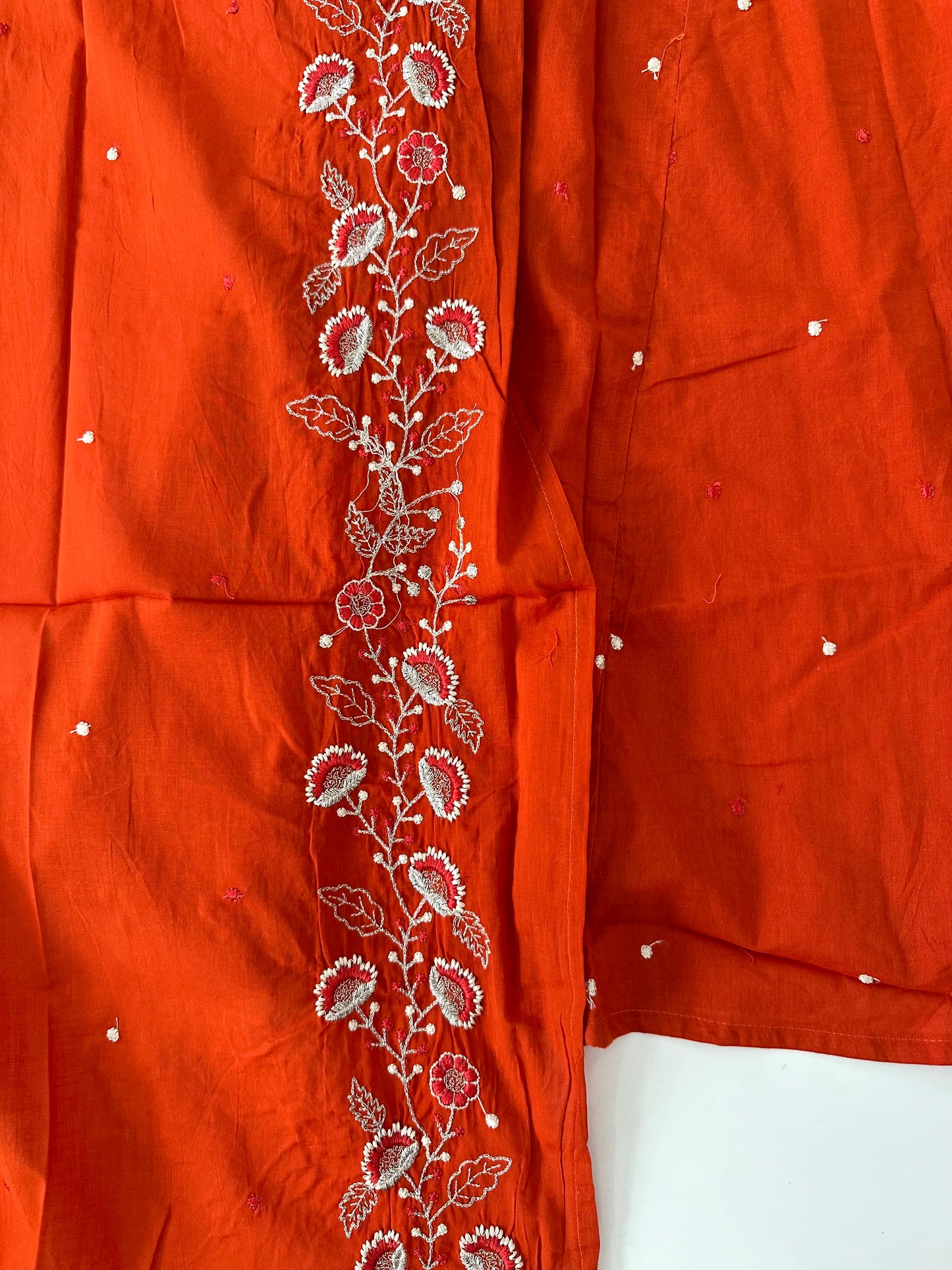 K210 - Mul cotton Anarkali with pants and dupatta