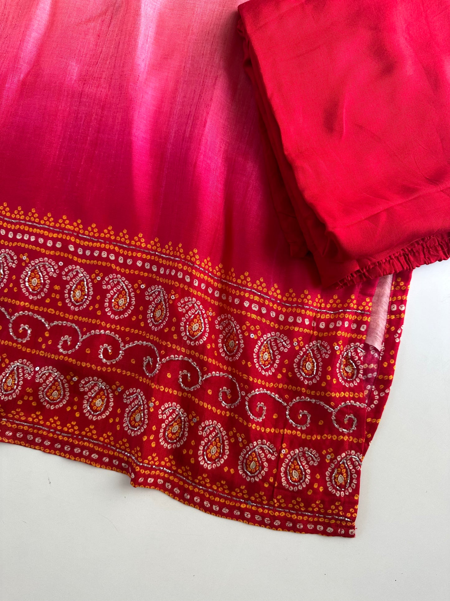 K305 - Russian silk handwork straight kurti with pants and dupatta