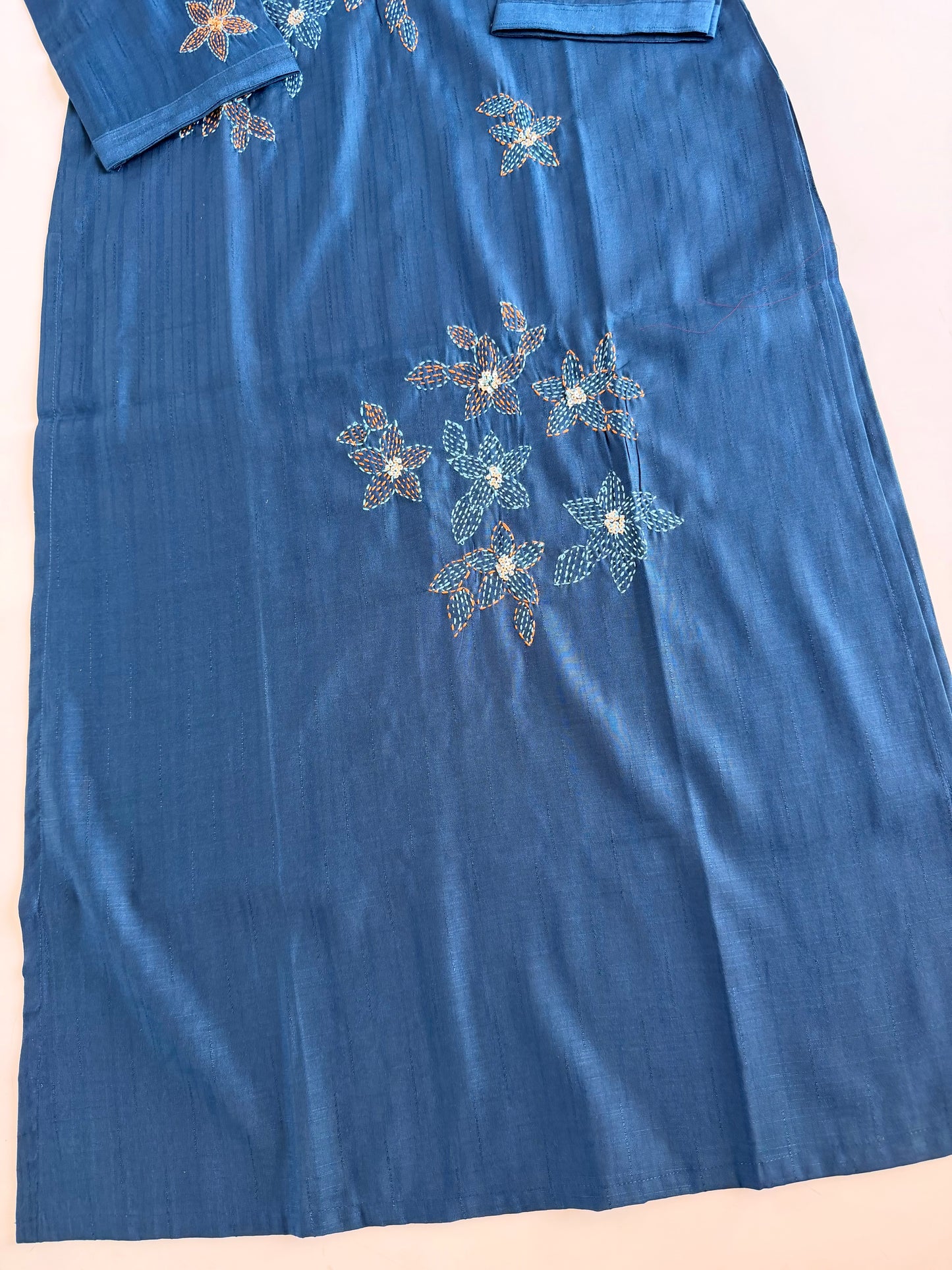 K010 - Mul muslin embroidered straight Kurti