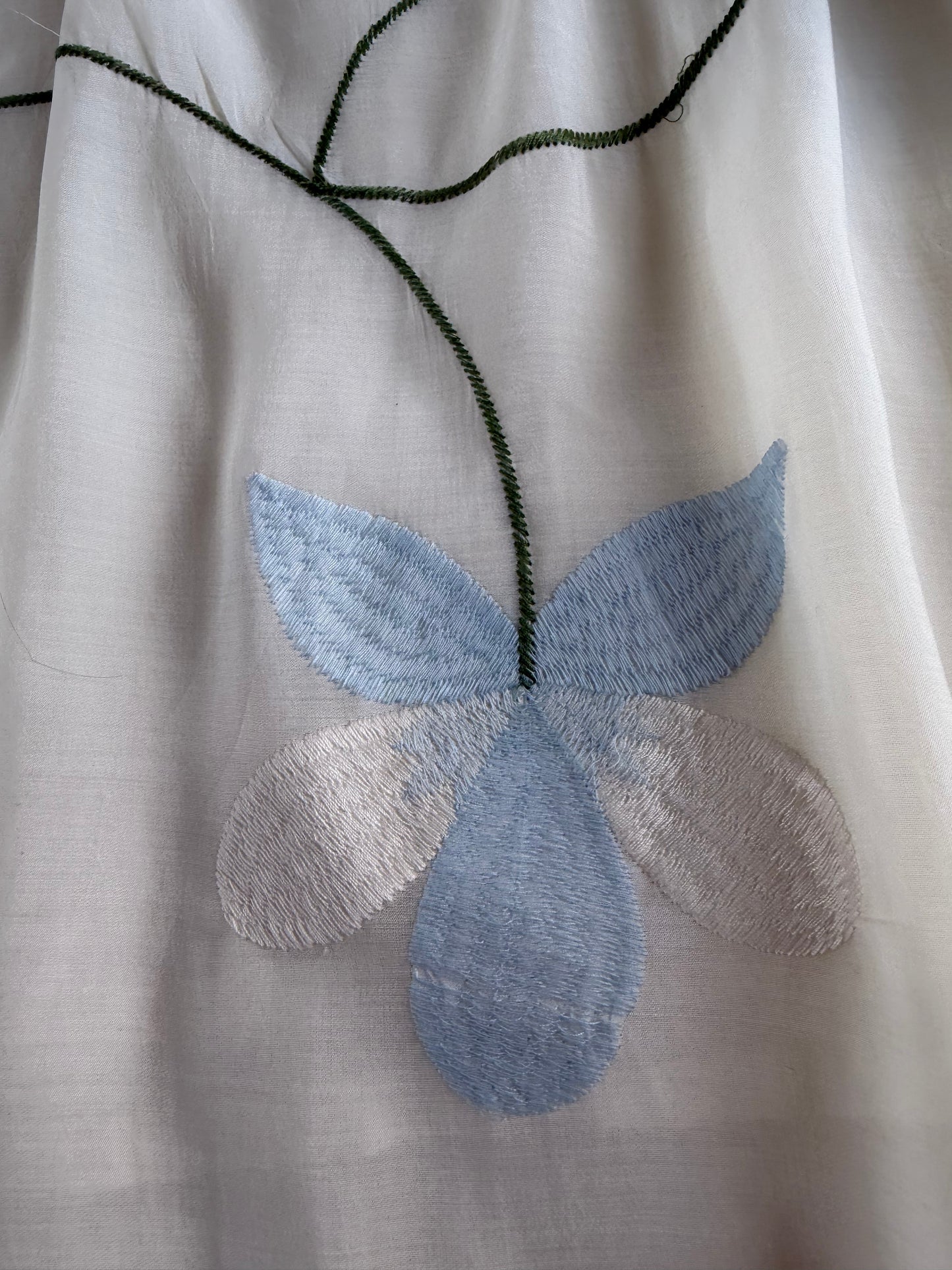 K696 - Mul cotton embroidered Aline Kurti with pants