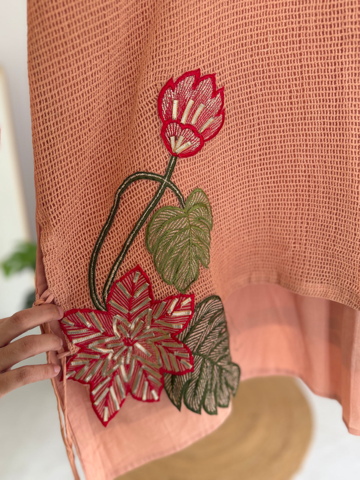K563 - Linen embroidered coord set