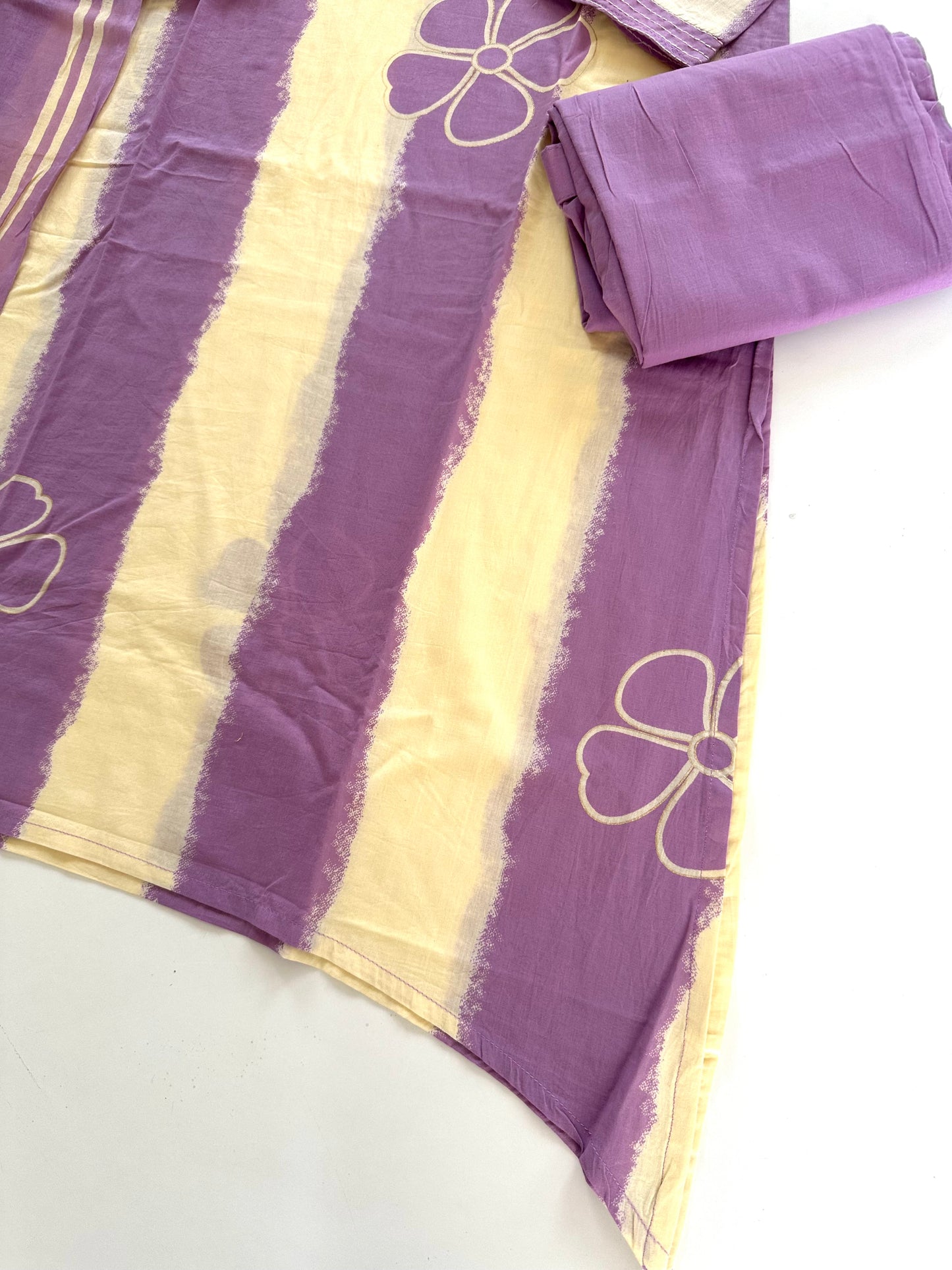 K337 - Cotton mirror work straight Kurti with pants and dupatta in 2 colours