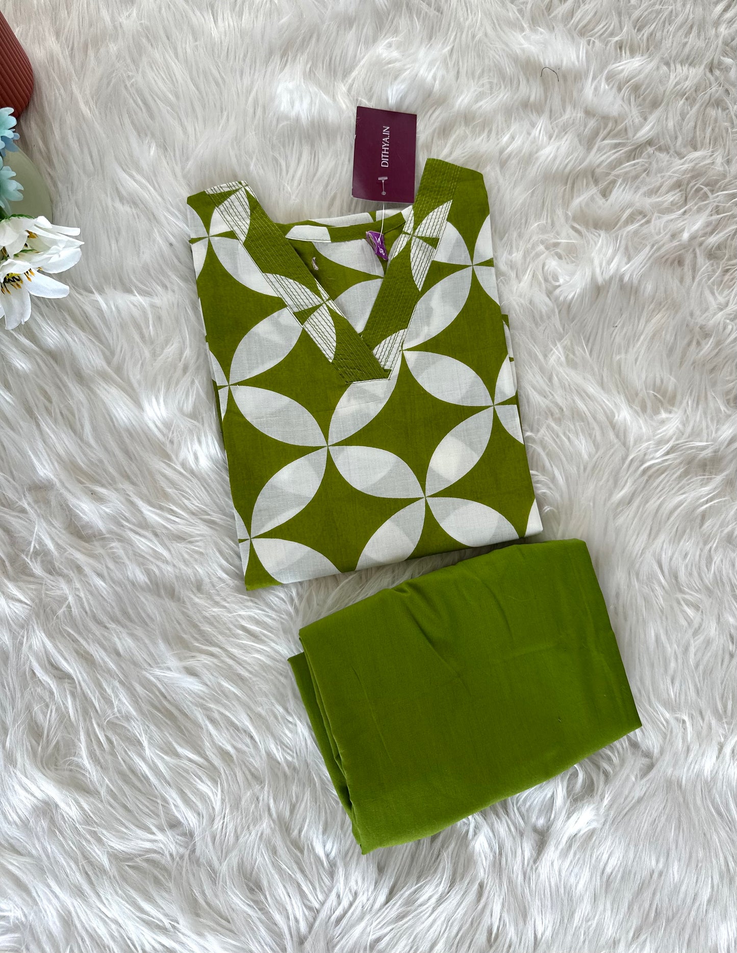 K229 - Cotton printed Kurti with pants in 3 colours