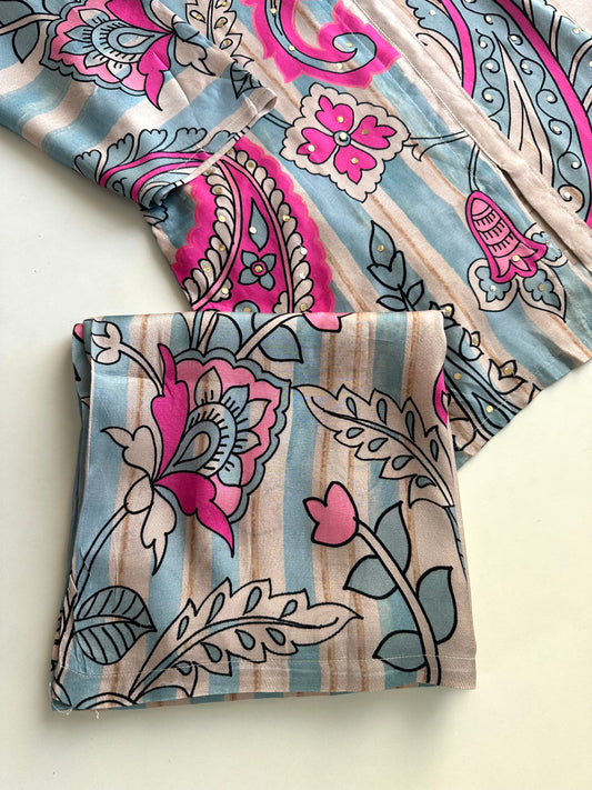 K385 - Muslin silk printed coord set