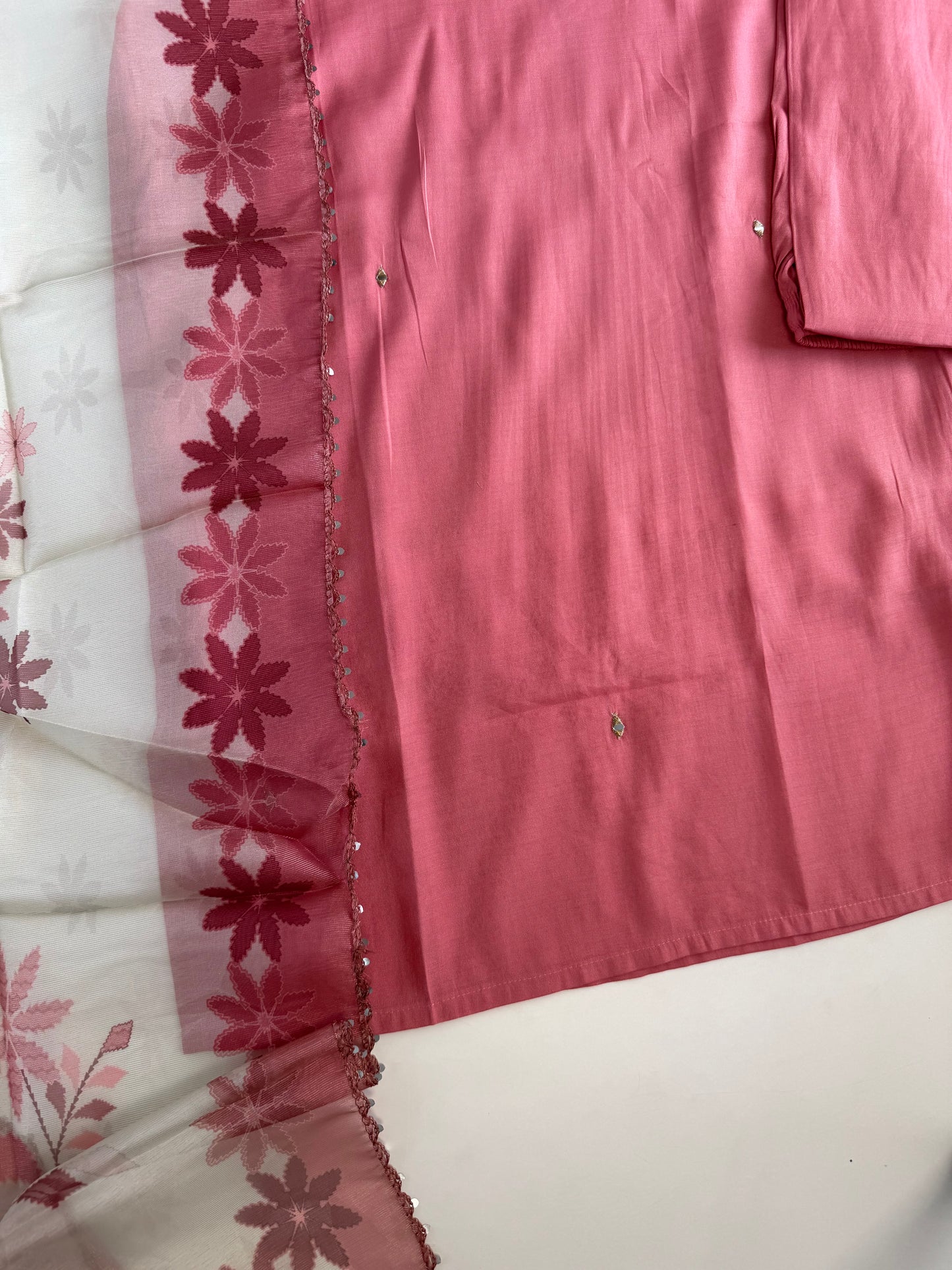 K135 - Roman silk straight Kurti with pants and dupatta