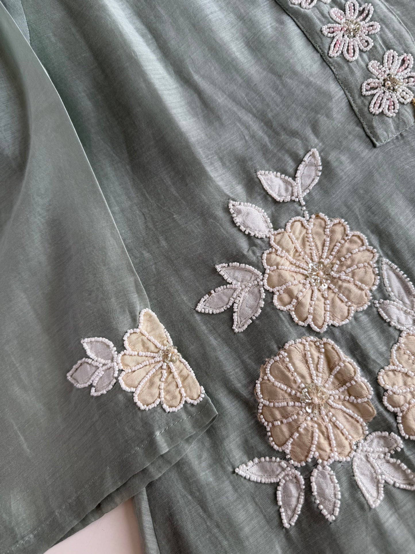 K558 - Mul chanderi handwork coord set
