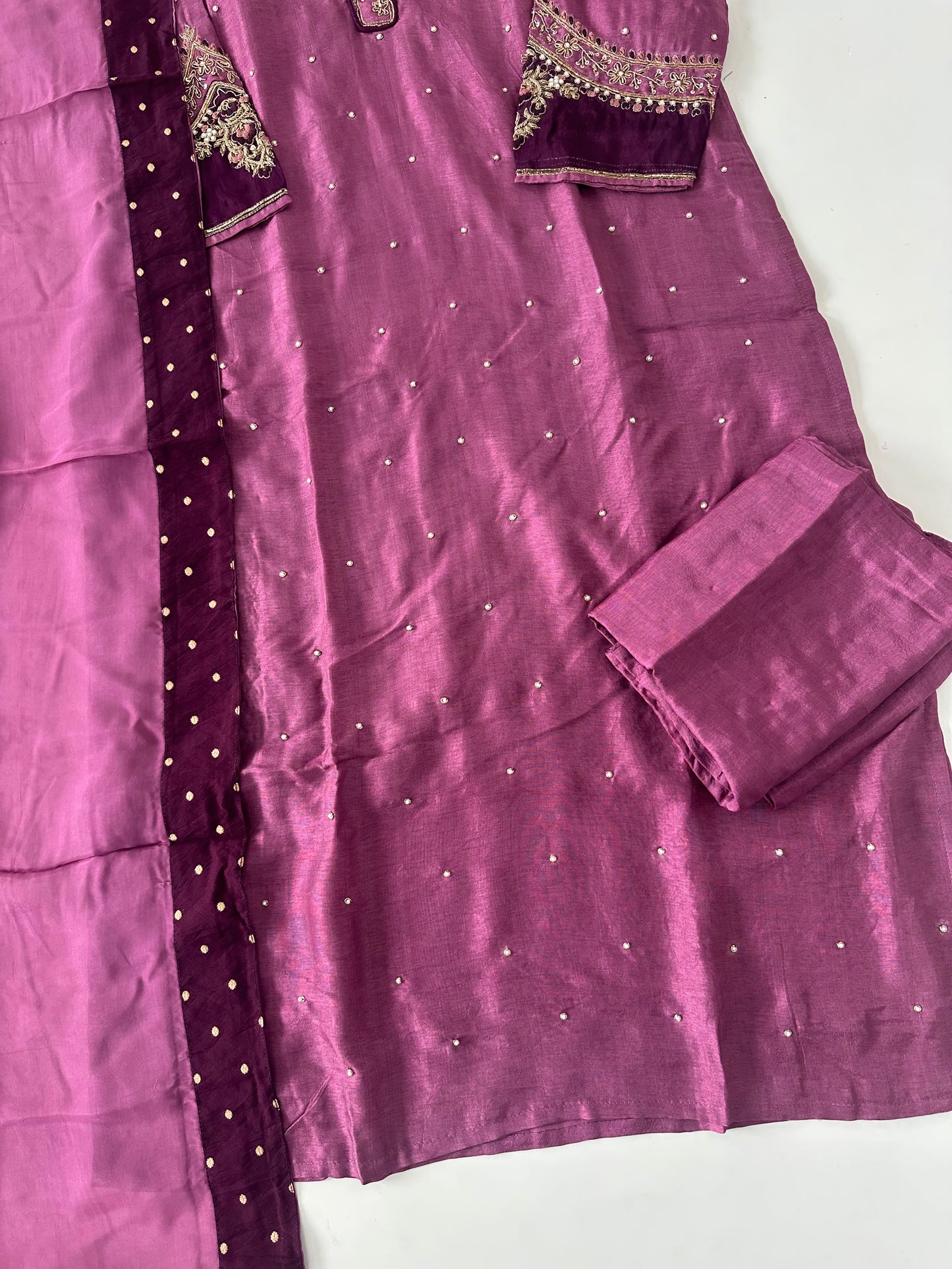 D293 - Russian silk straight kurti with pants and dupatta
