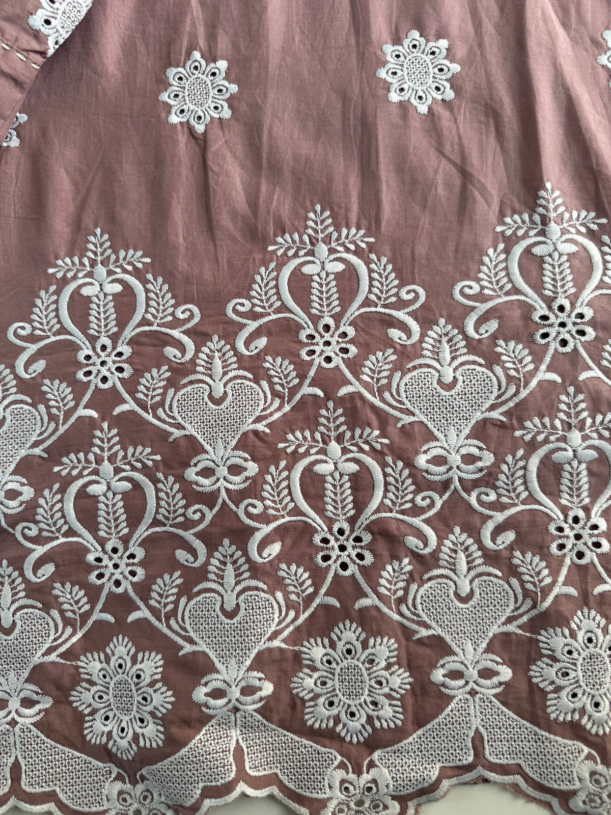 K718 - Cotton embroidered Aline Kurti with pants in 3 colours