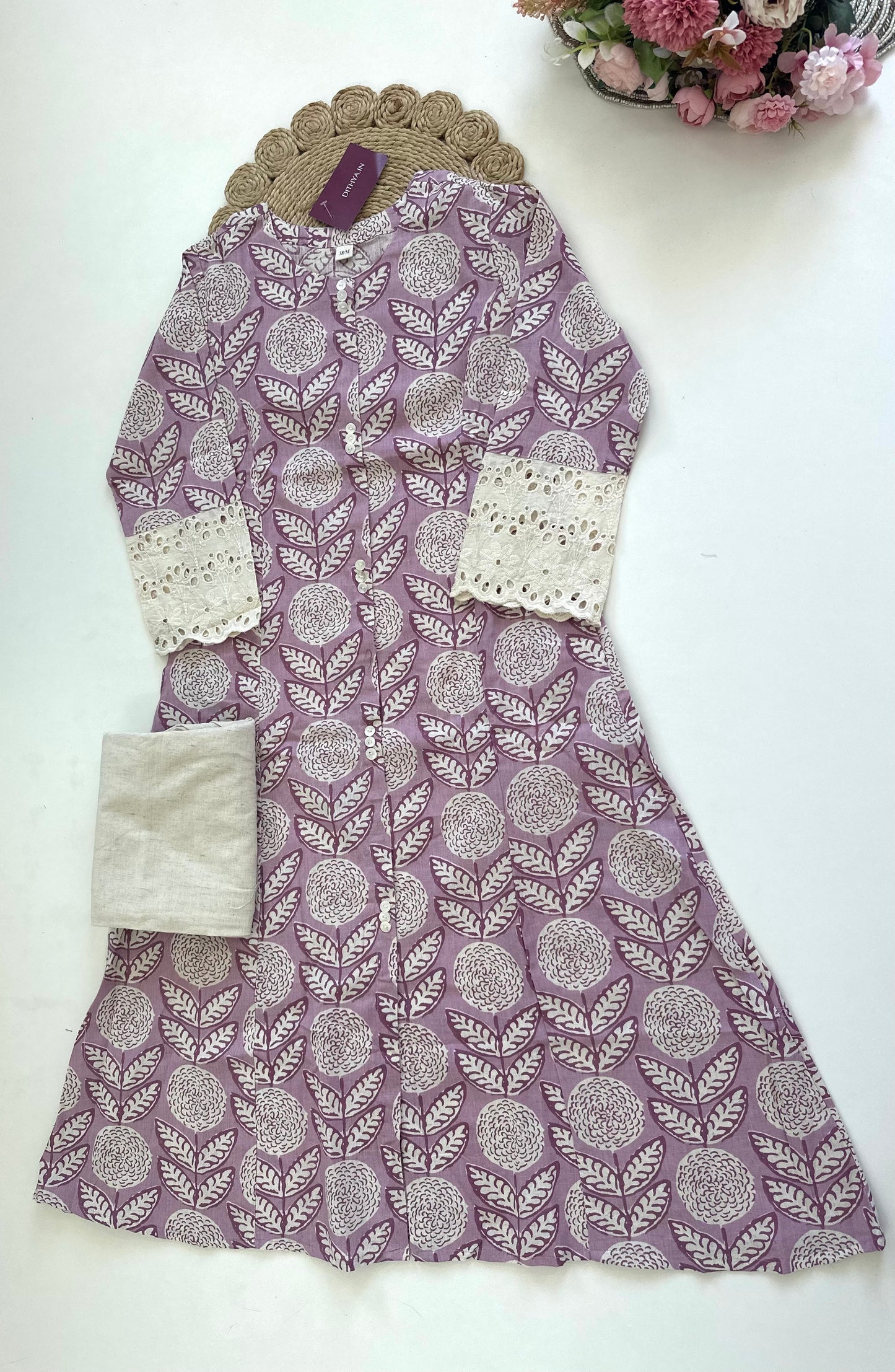 K047 - Cotton Aline Kurti with pants