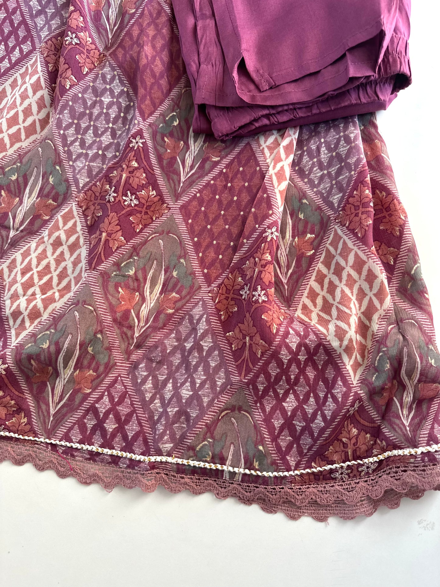 D425 - Chinnon Anarkali with pants and dupatta