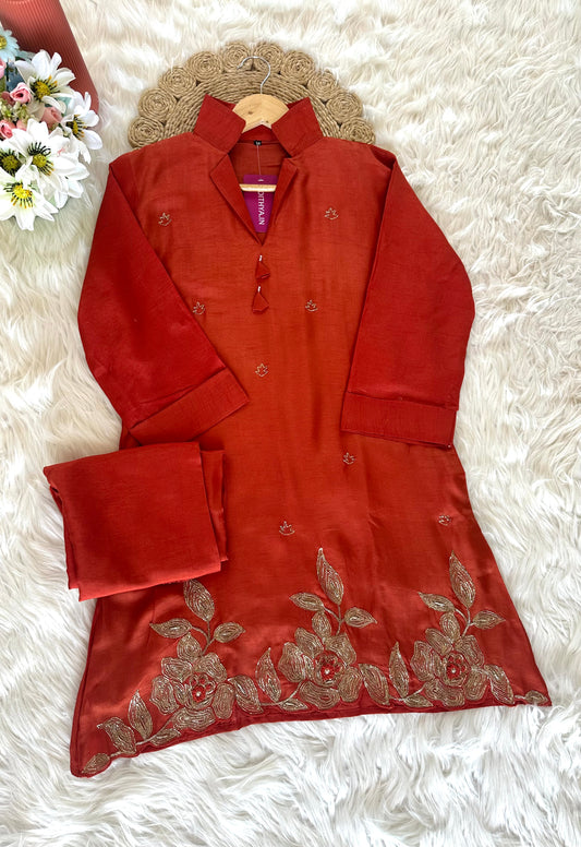 K355 - Dola silk Zardosi coord set