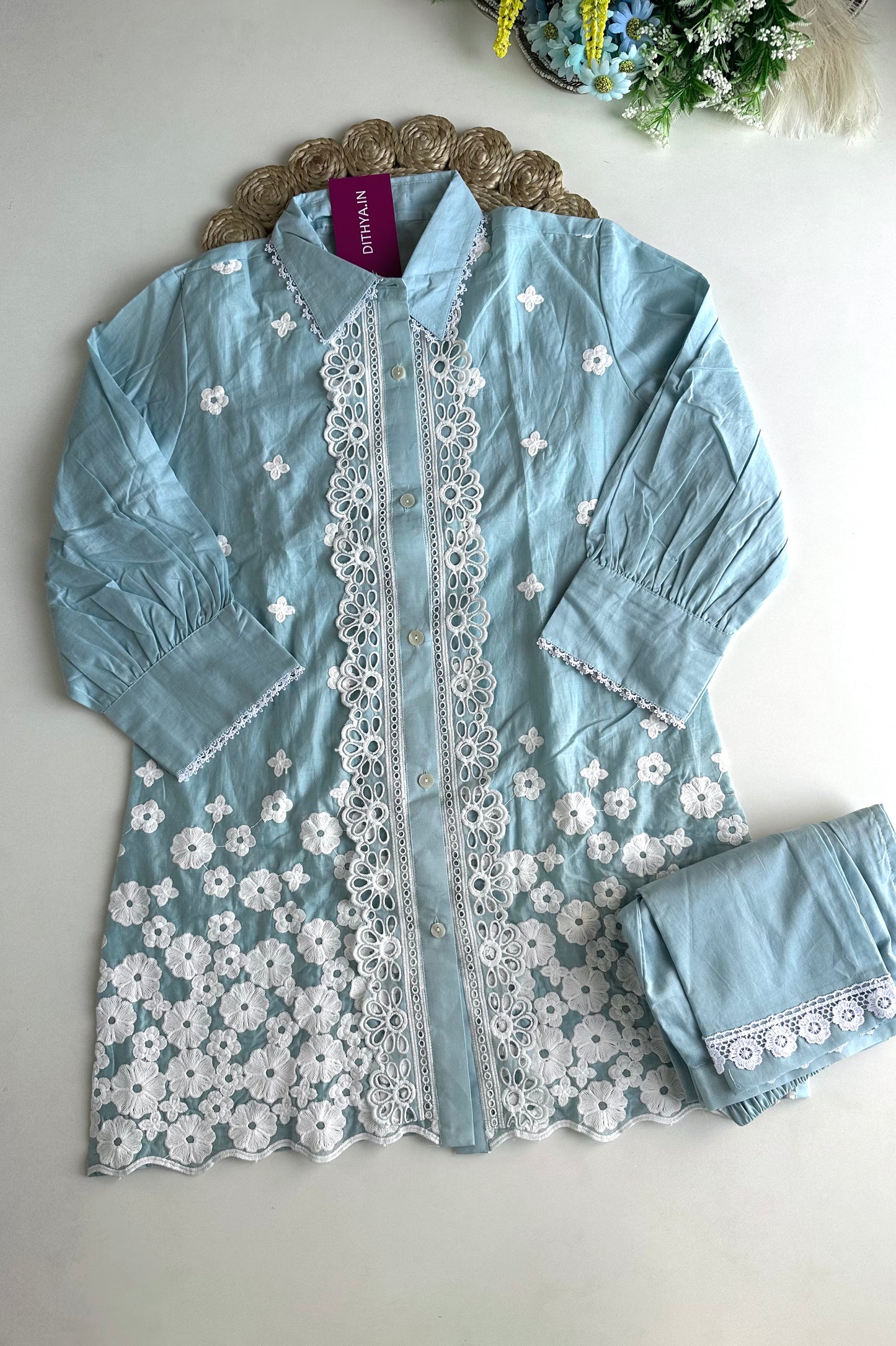 K302 - Cotton embroidered coord set