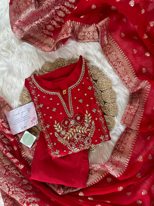 K300 - Russian silk kurti with pants and dupatta