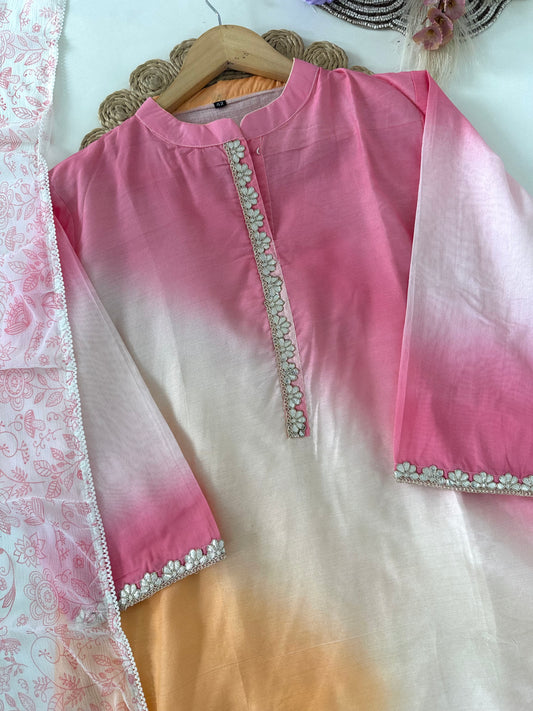 D296 - Russian silk straight kurti with pants and dupatta