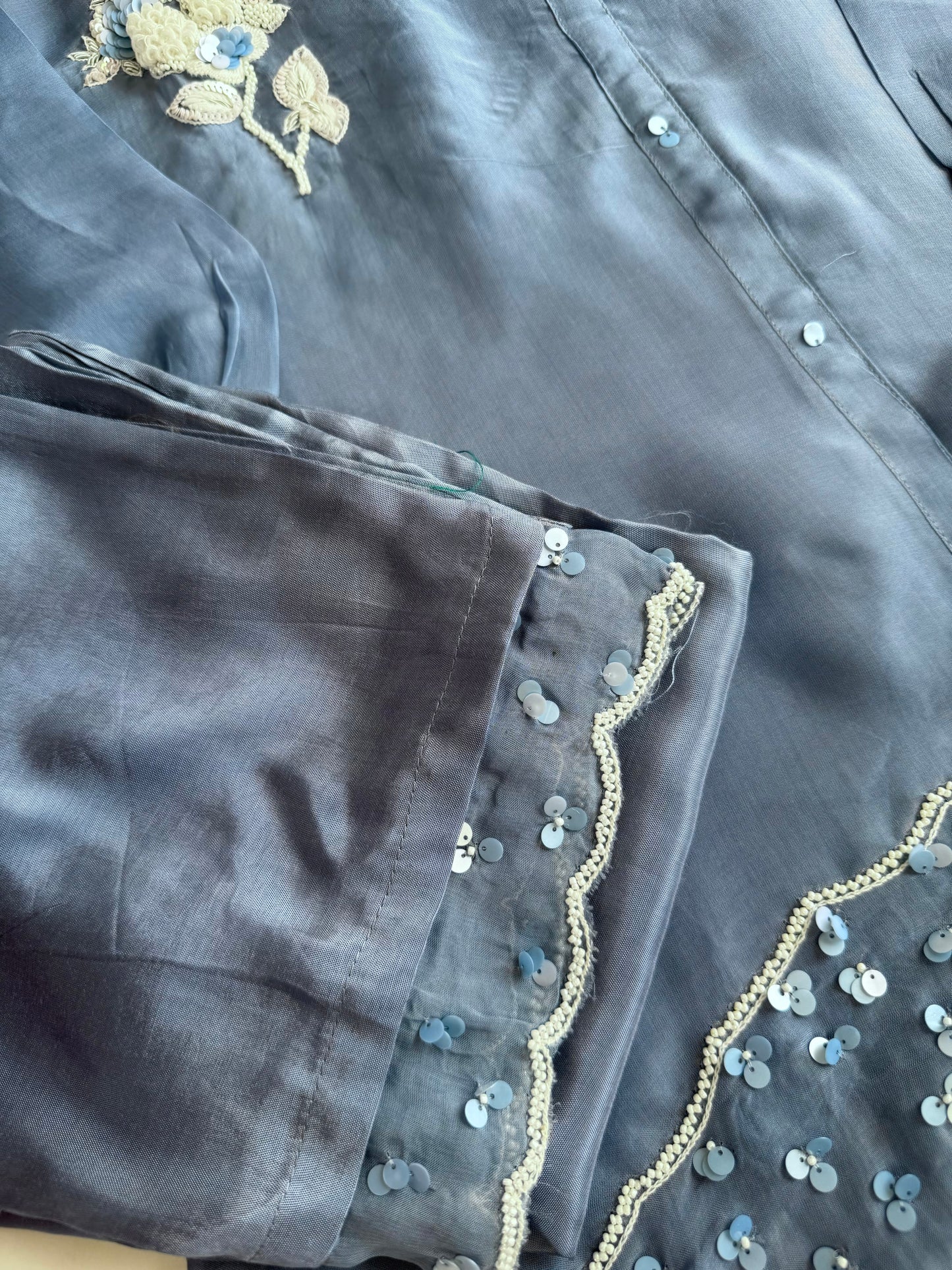 K247 - Pure viscose organza handwork coord set