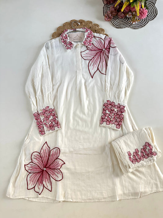 K688 - Mul cotton embroidered coord set