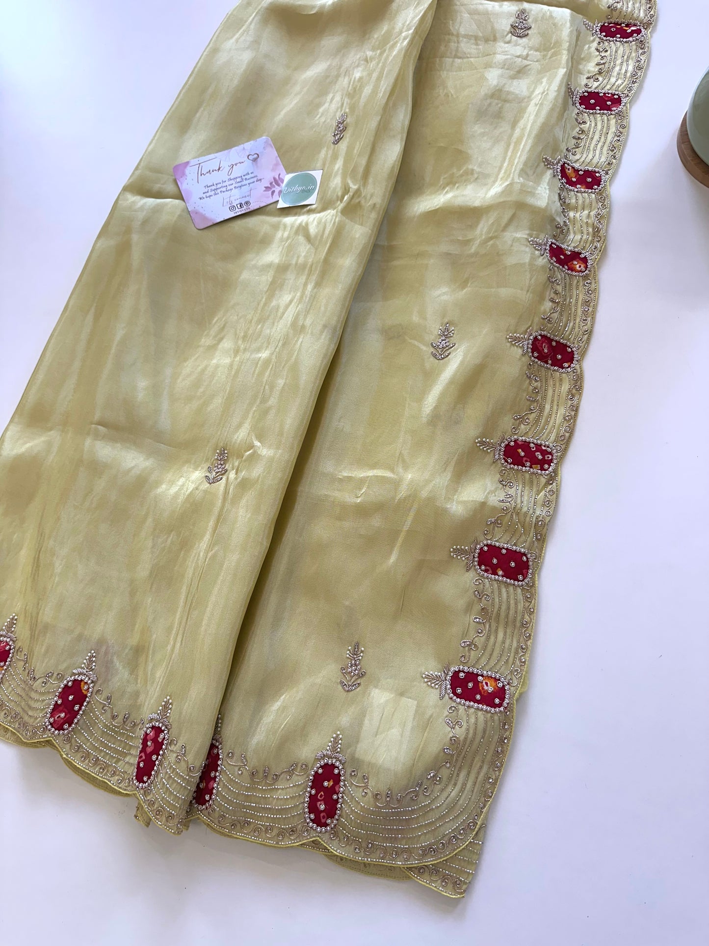 S011-Tissue silk Handwork saree