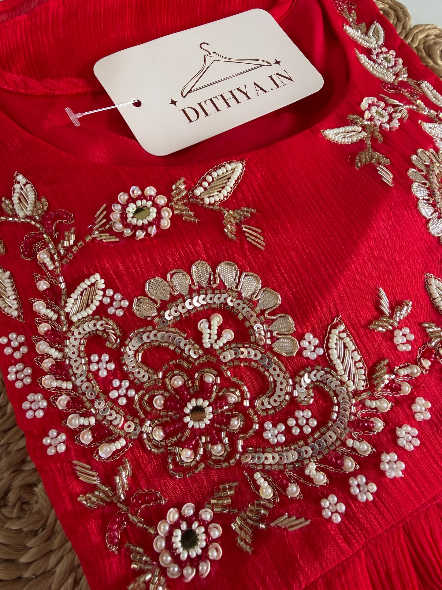 K529 - Pure Chinnon handwork Anarkali with pants and dupatta