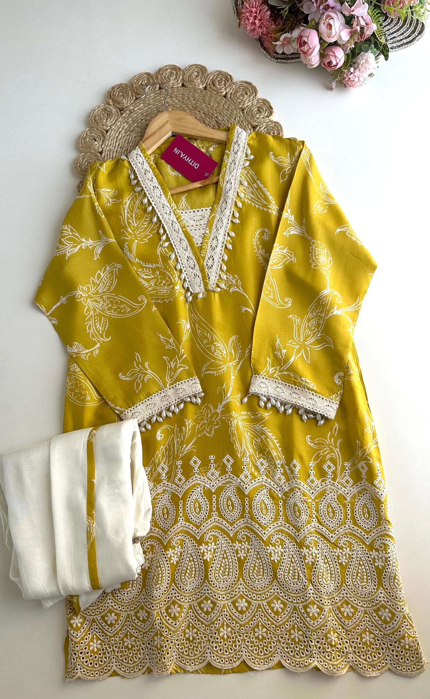 K339 - Muslin embroidered coord set