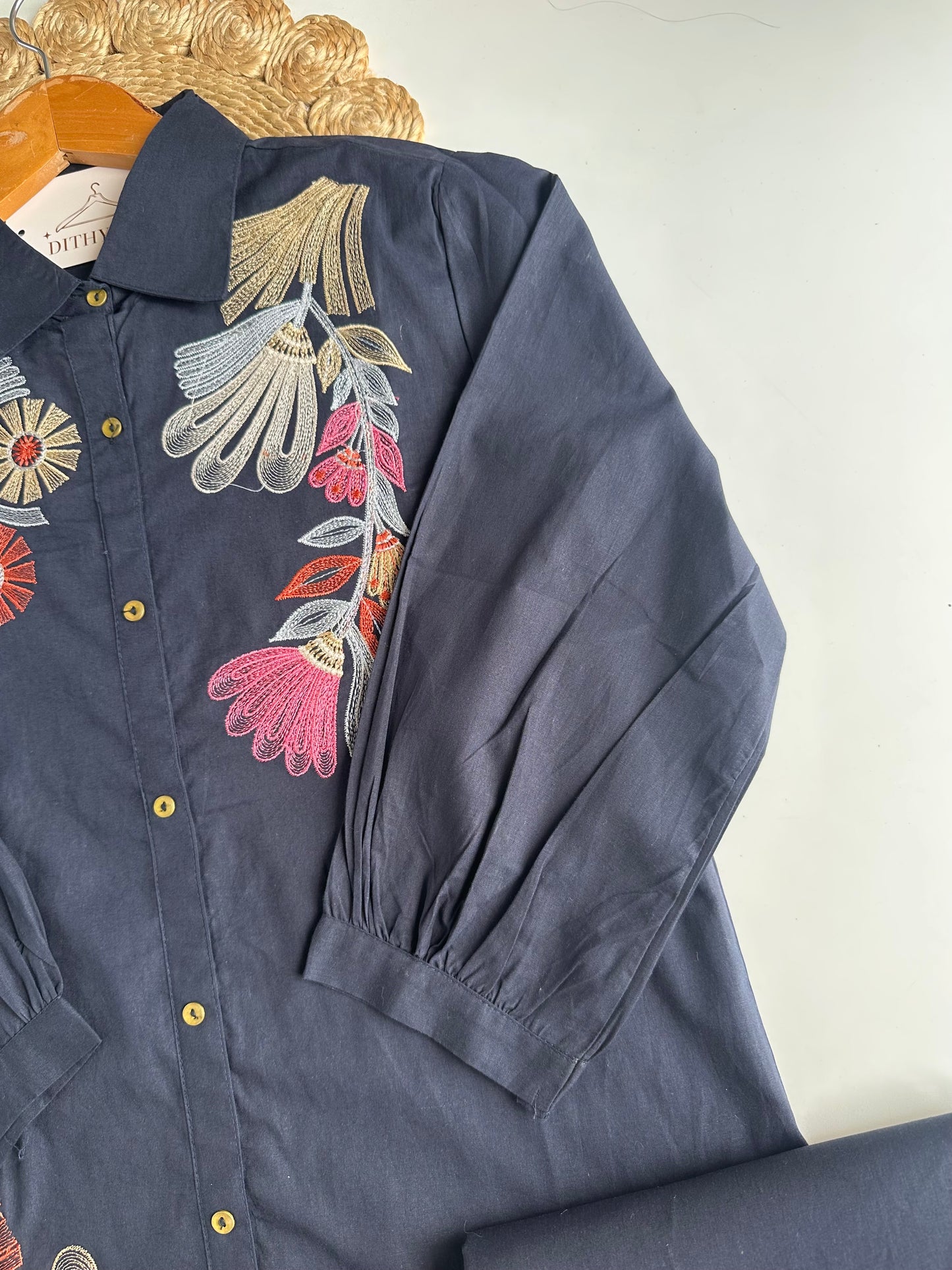 K124 - Mul cotton embroidered coord set