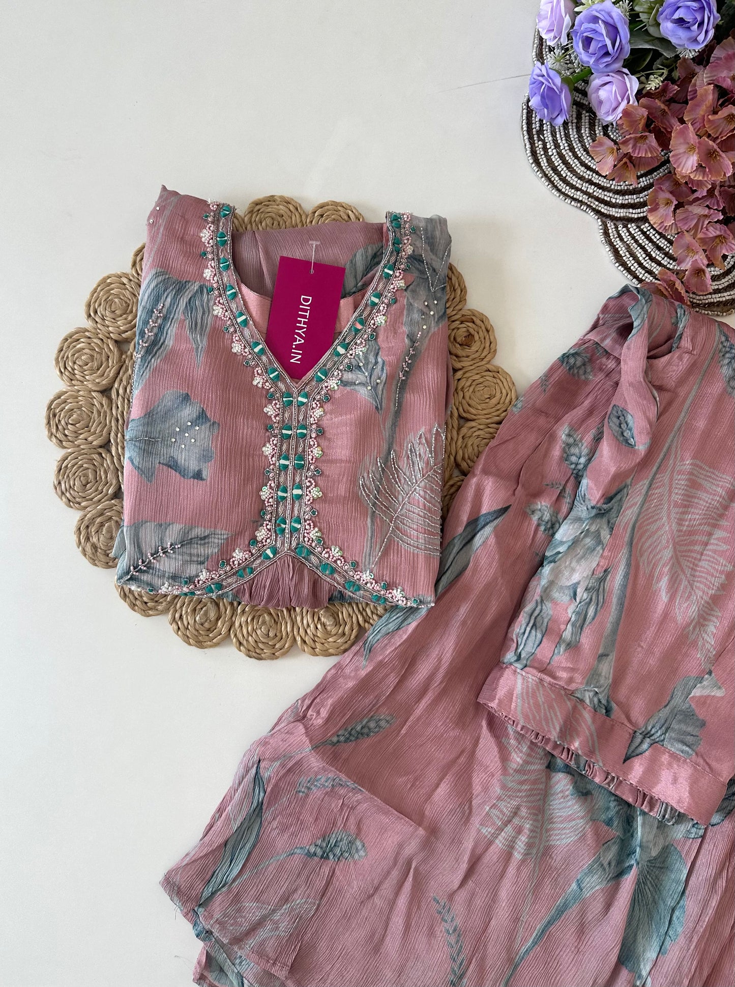 D010 -Chinnon Alia cut Anarkali with sharara pants