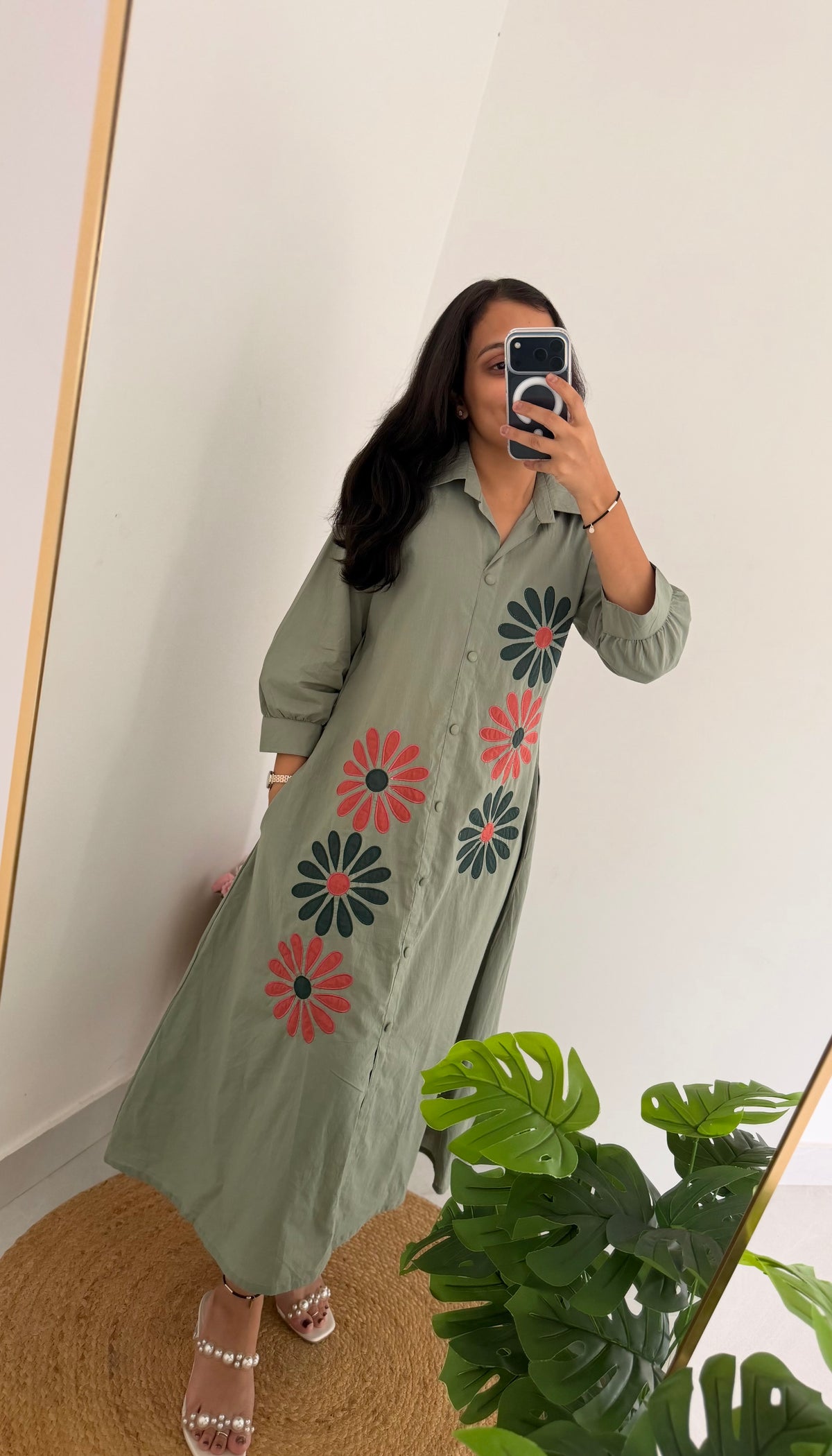 K290 - Mul cotton appliqué dress