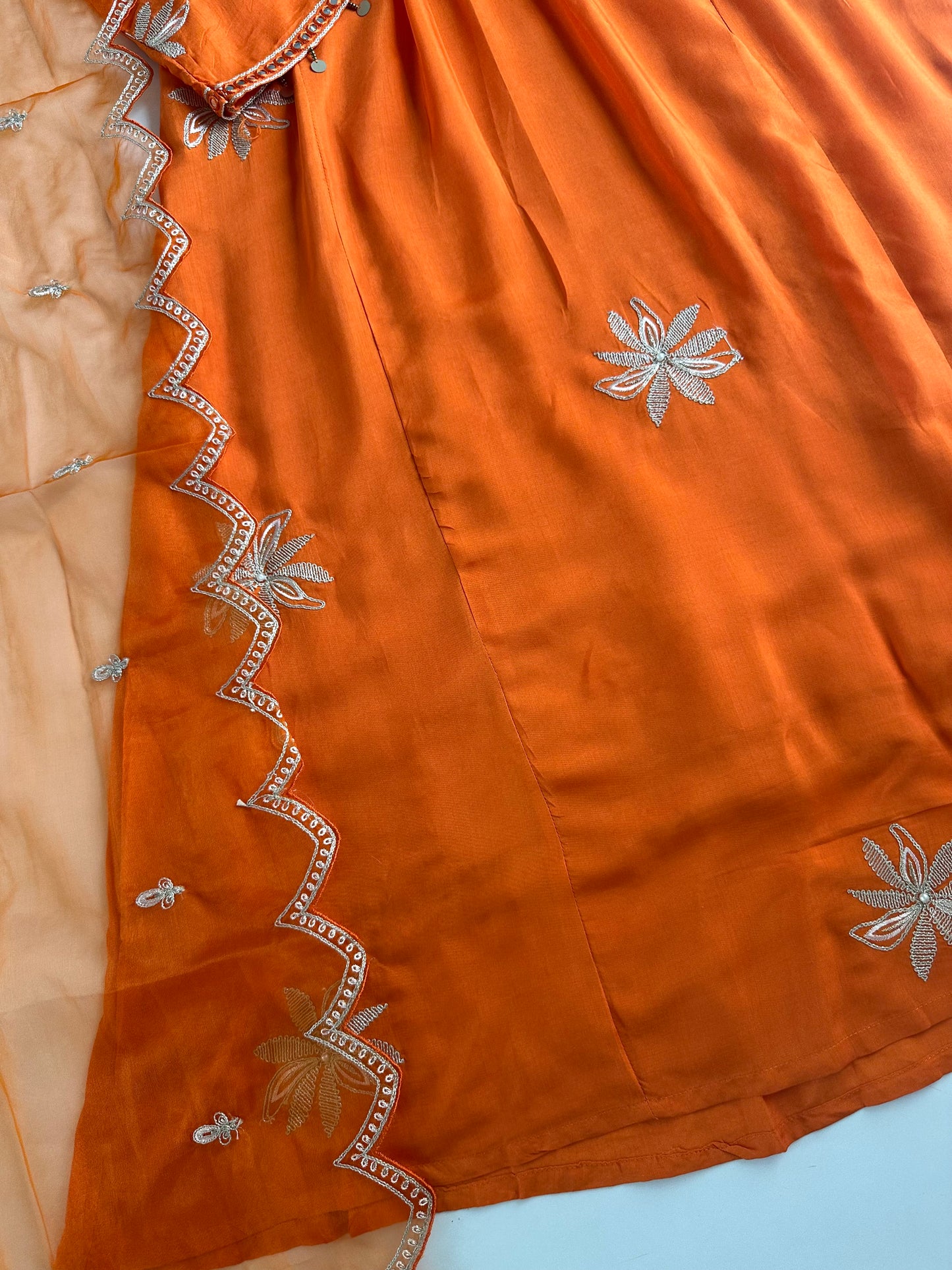 K299 - Russian silk zari Anarkali with pants and dupatta in 2 colours