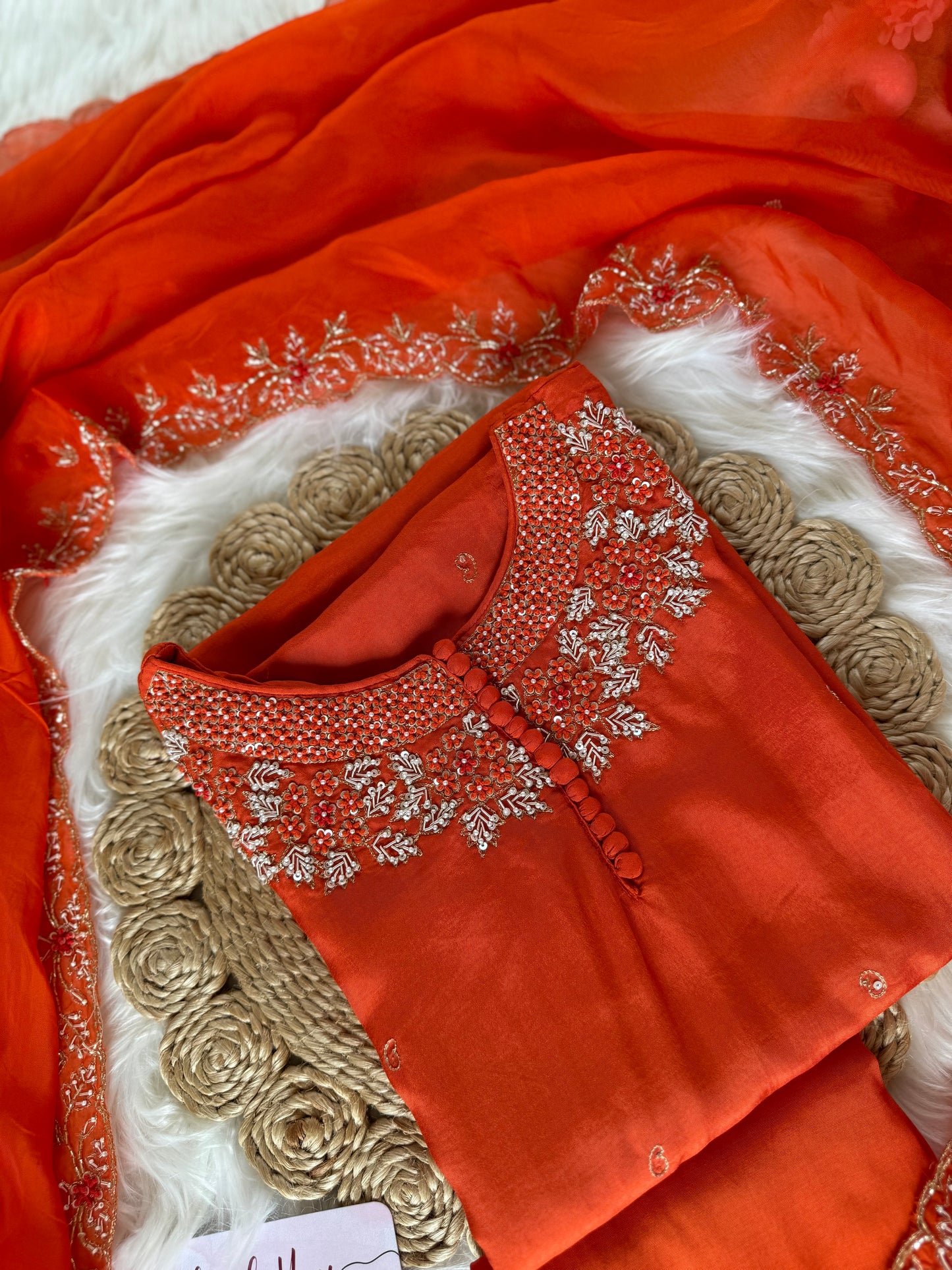 K191 - Russian silk kurti with pants and dupatta