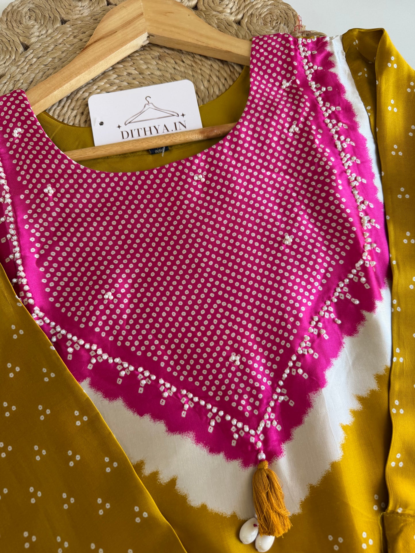 K580 - Gaji silk bandhini coord set