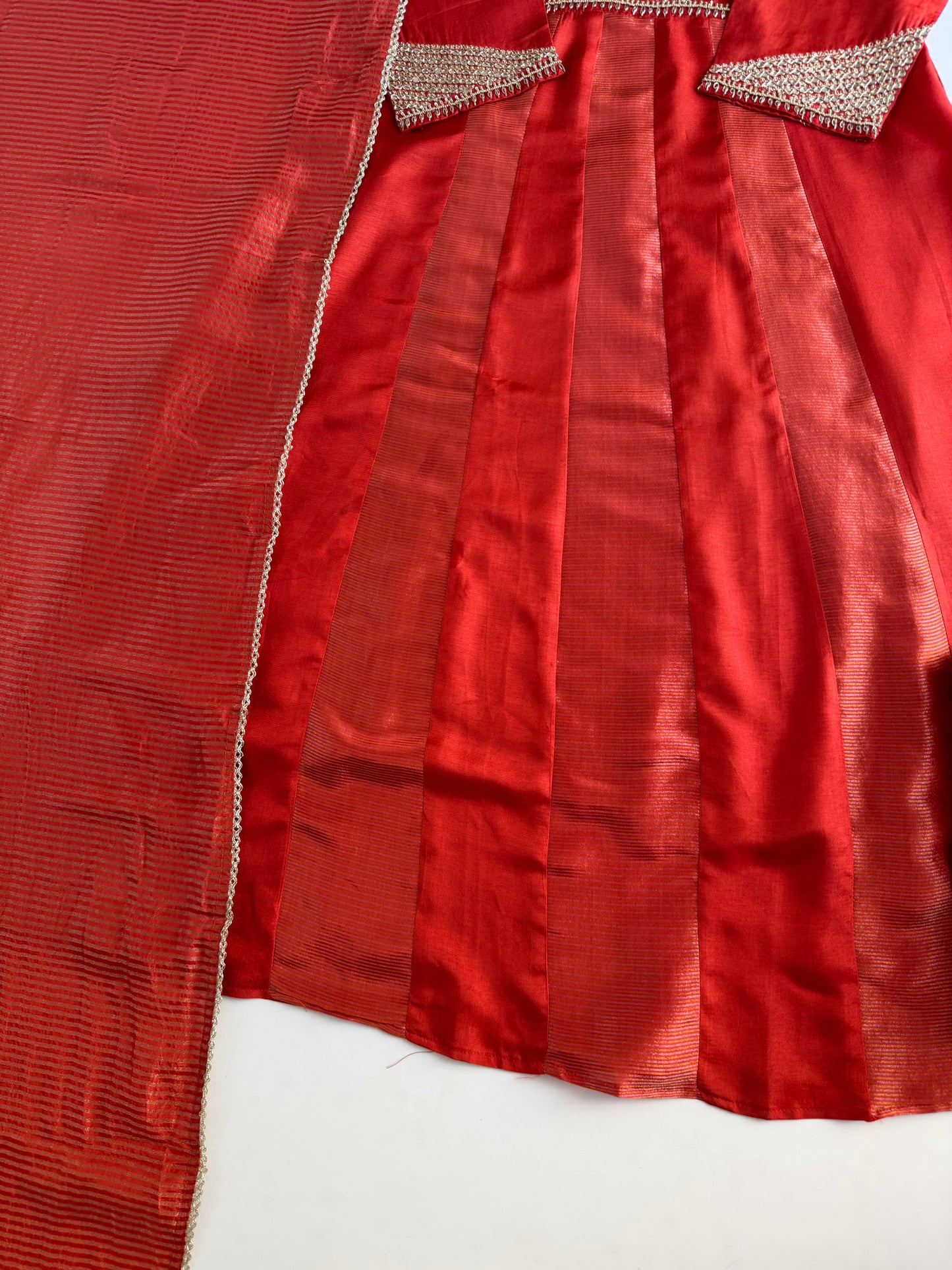 K086 - Russian silk handwork Anarkali with pants and dupatta