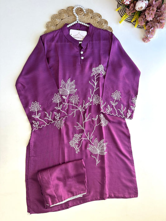 K497 - Muslin embroidered coord set
