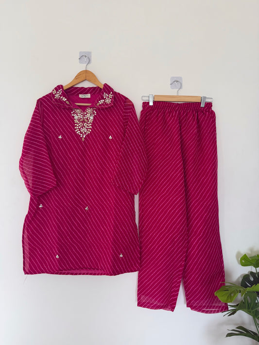 K675 - Georgette leheriya Gota coord set in 2 colours