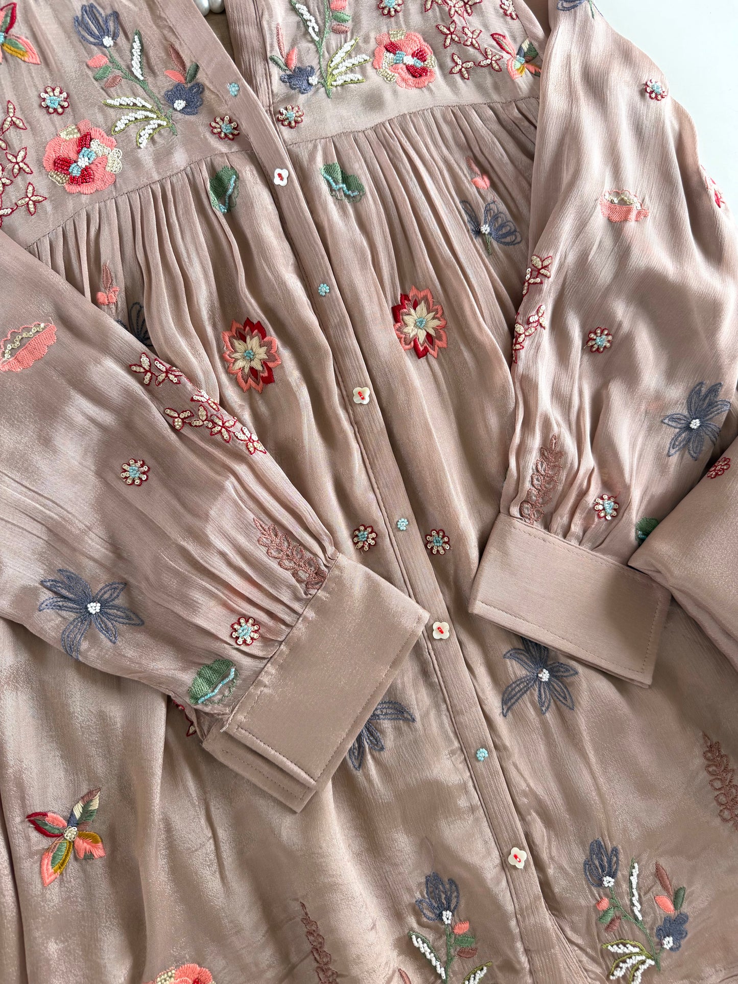 K483 - Pure Chinnon handwork coord set in 2 colours