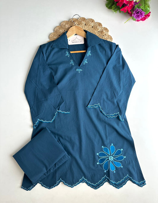 K071 - Mul cotton embroidered coord set