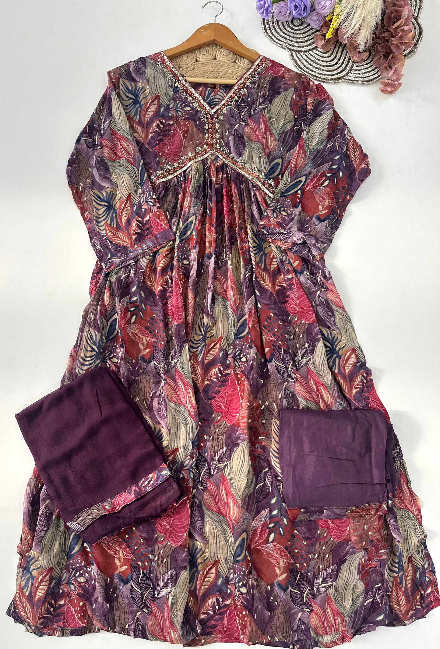 D167 - Chinnon Alia cut Anarkali with pants and dupatta