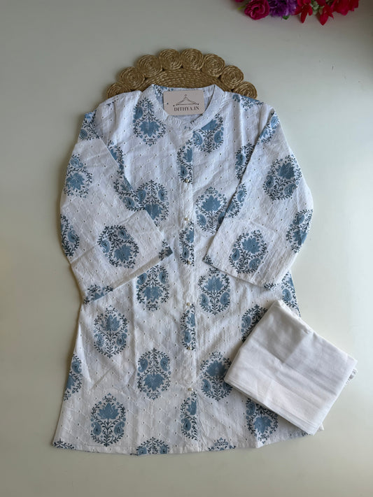K641 - Schiffli cotton embroidered coord set