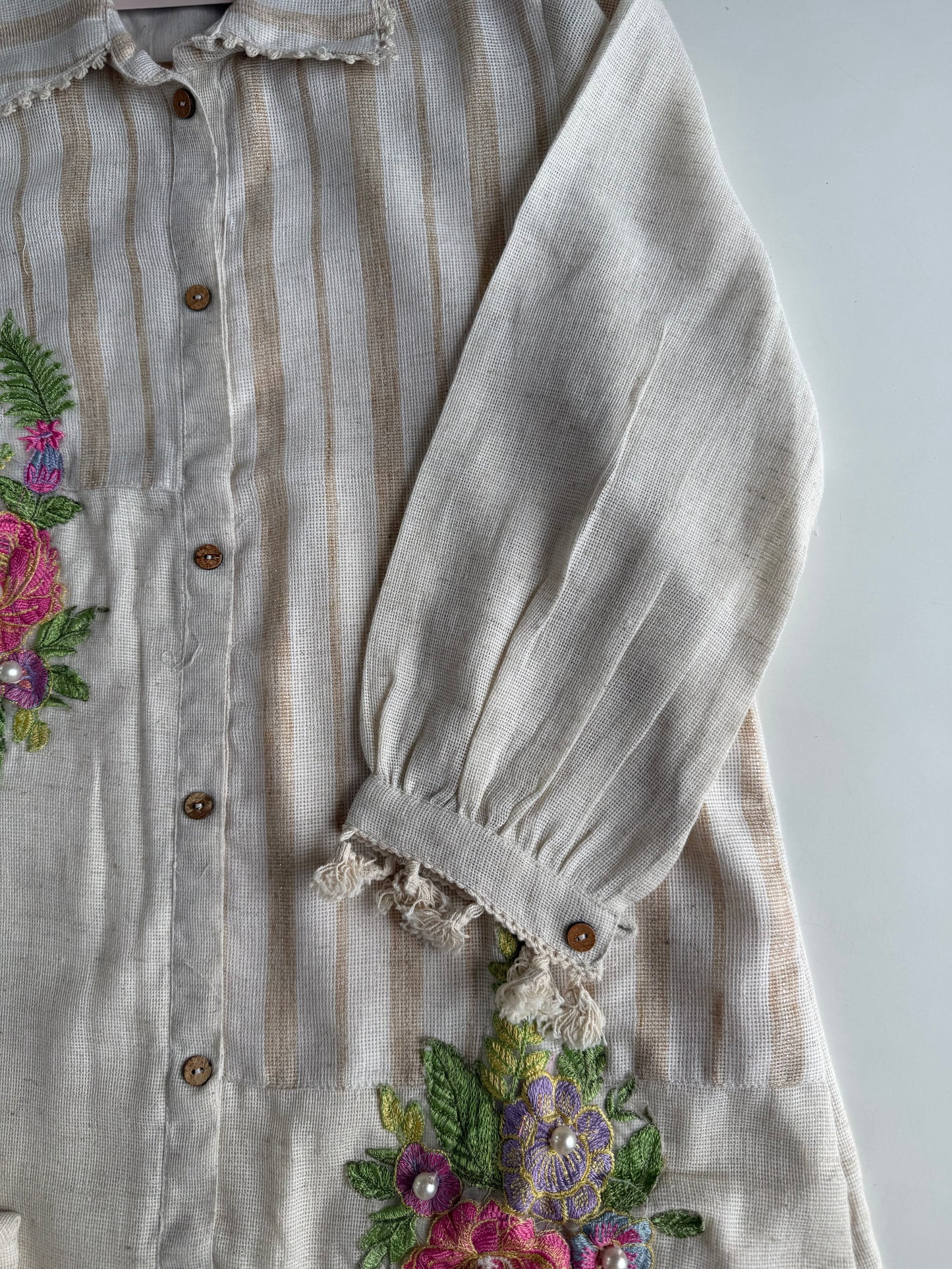 K287 - Linen embroidered coord set