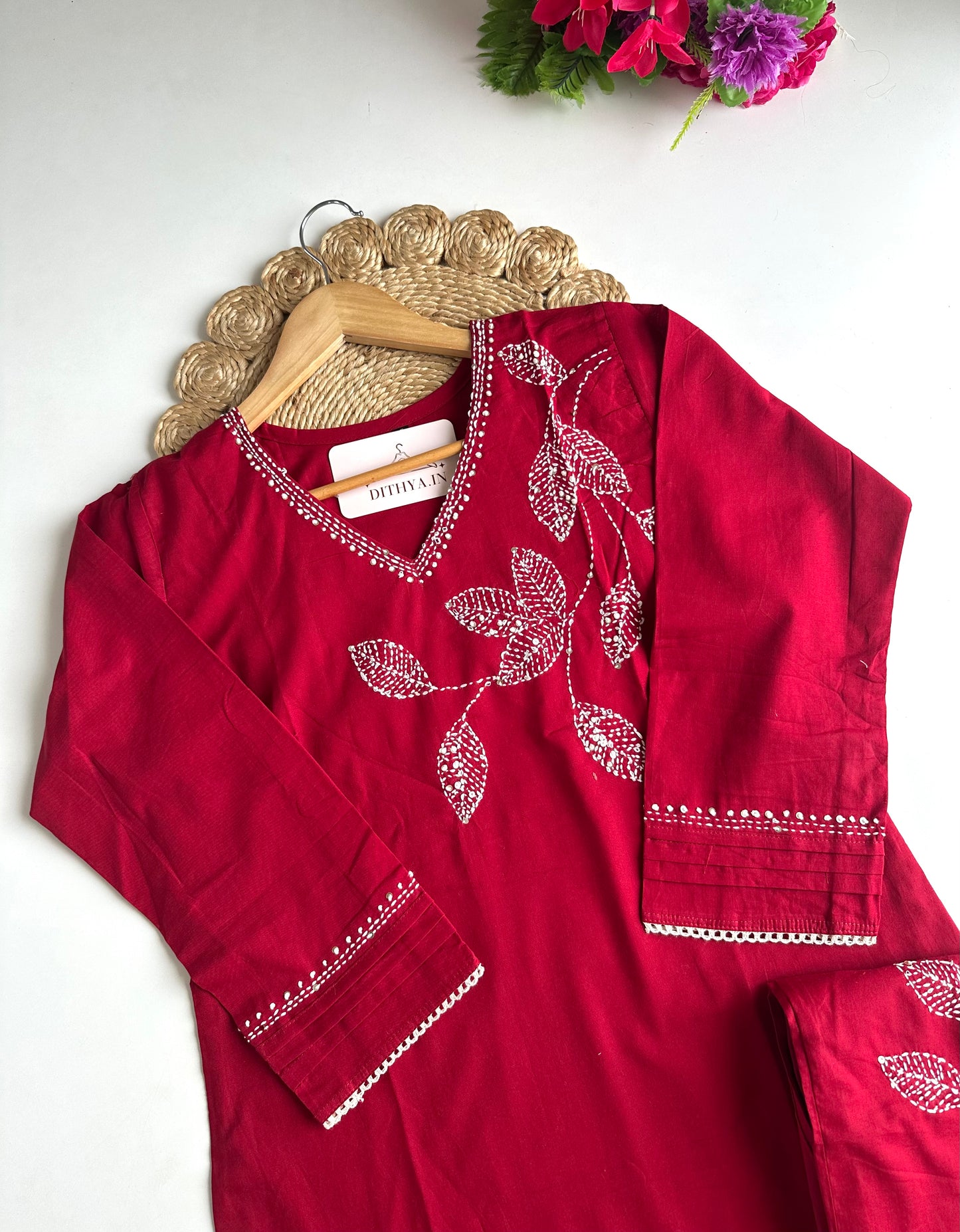 K526 - Mul cotton embroidered coord set