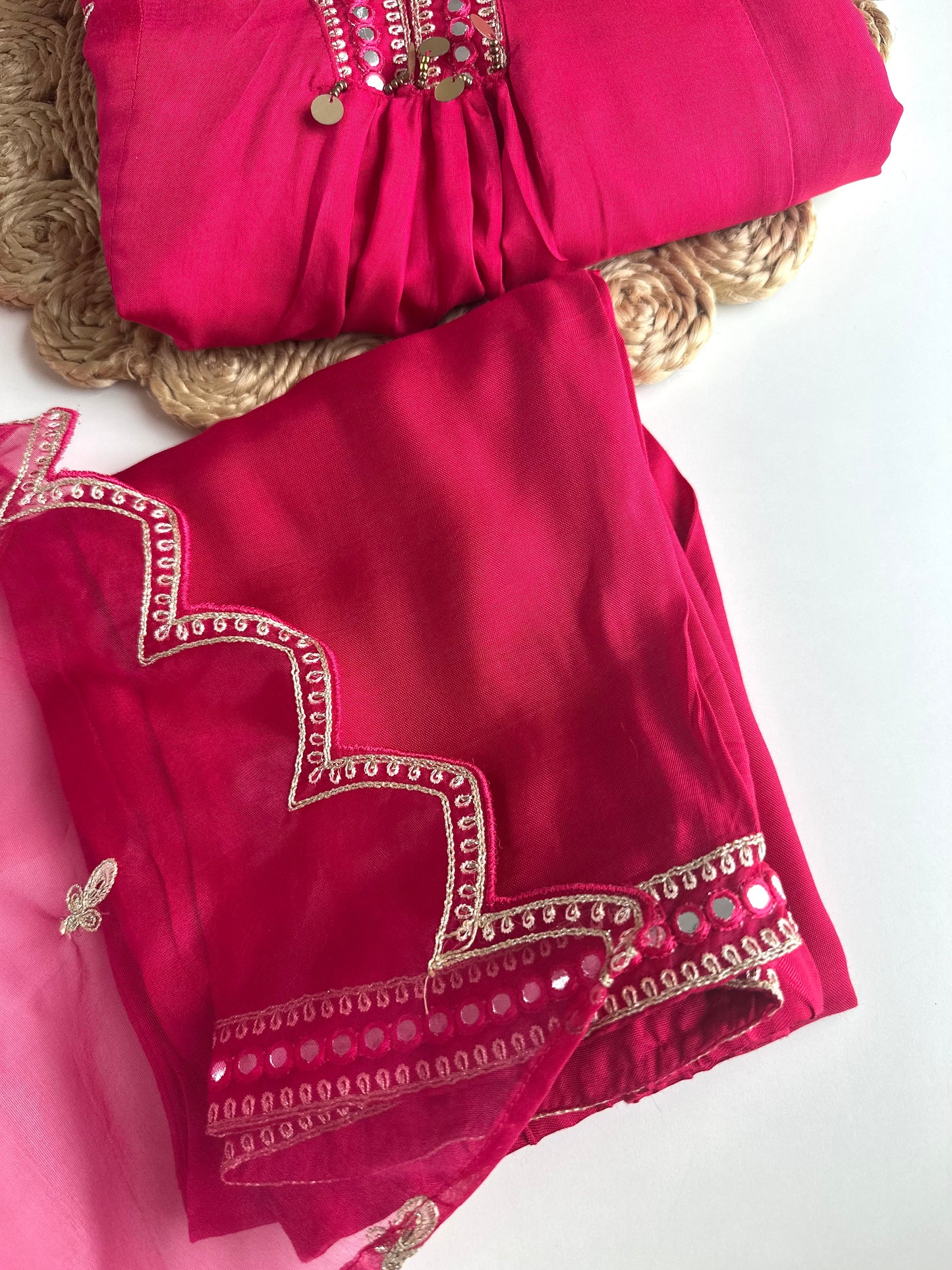 K299 - Russian silk zari Anarkali with pants and dupatta in 2 colours
