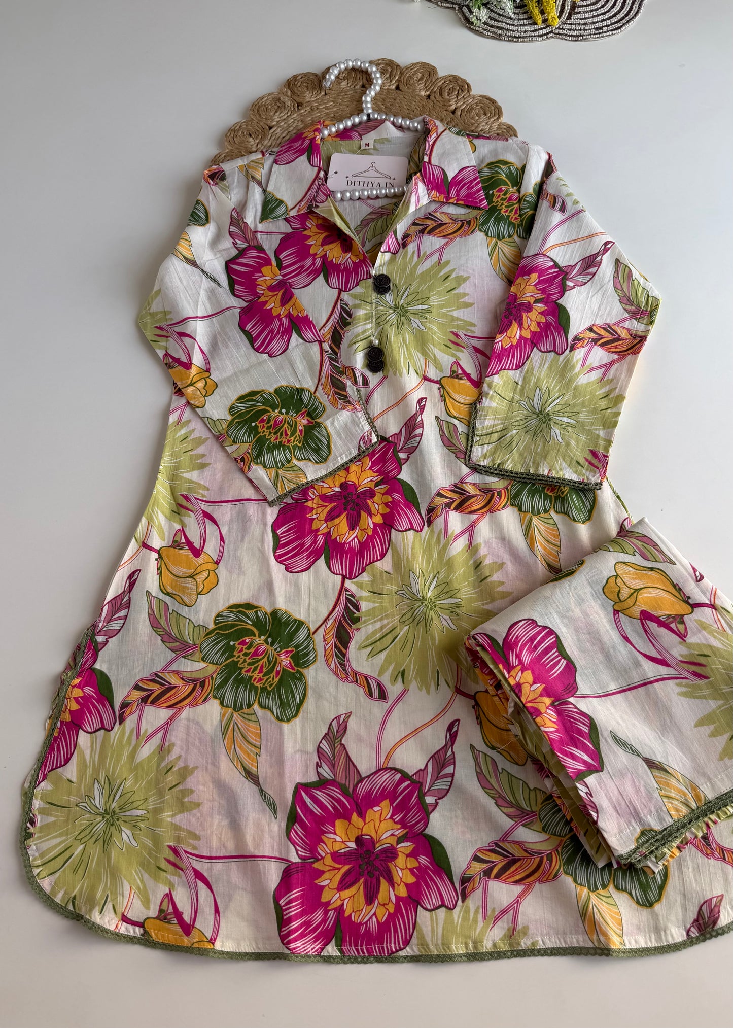 K545 - Mul cotton floral coord set