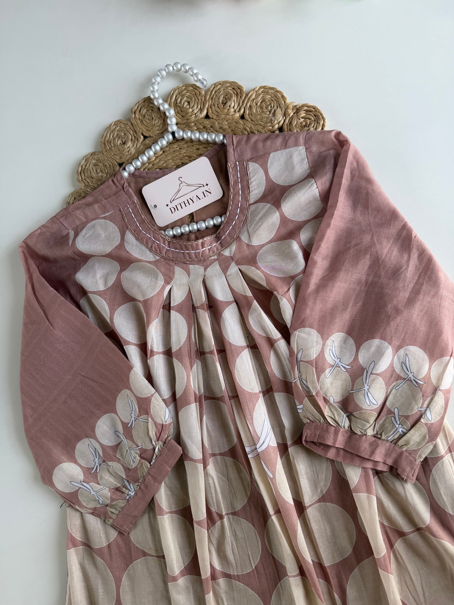 K255 - Mul cotton printed Aline Kurti with pants